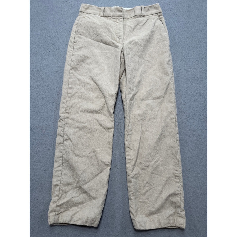 Banana Republic Trousers Womens 6 Beige Italian Fabric Wool Straight Leg Relaxed